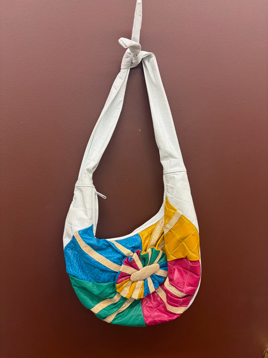 Vintage Leather Patchwork Hobo Bag