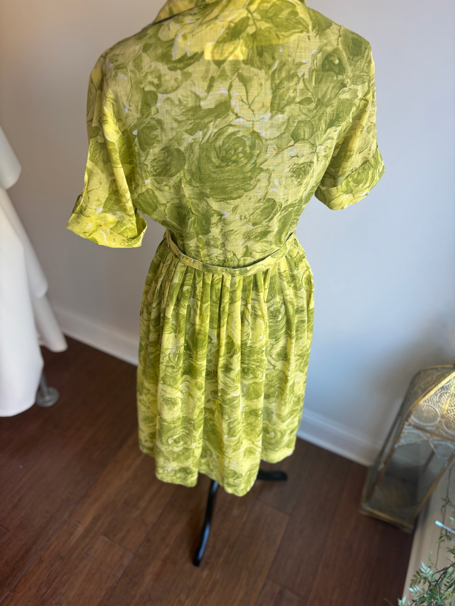 1950’s Lime Green Floral Dress