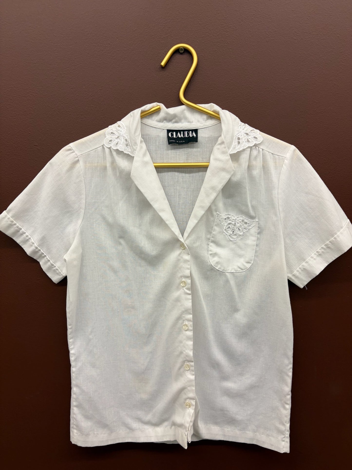 White Lace Collar Shirt
