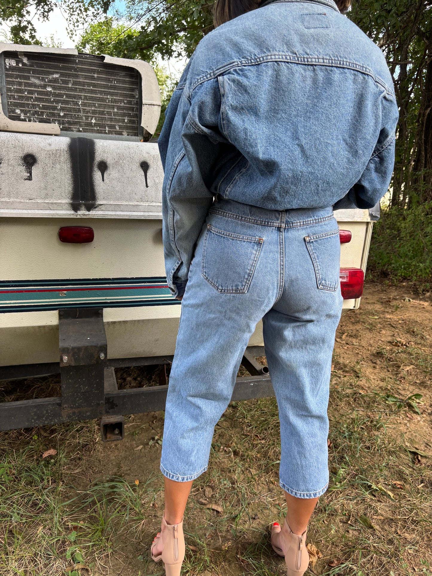 Capri High Waisted Mom Jeans