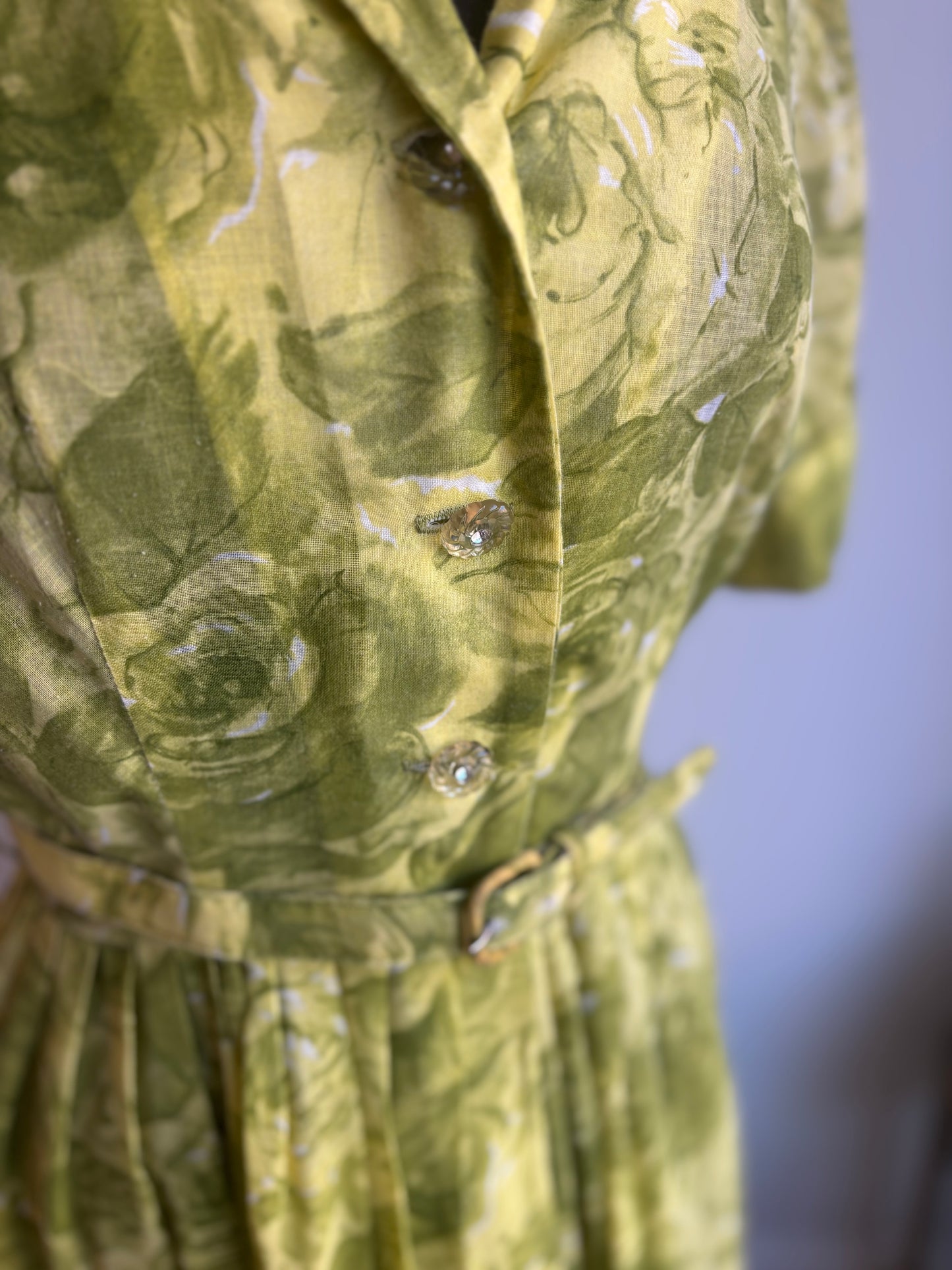 1950’s Lime Green Floral Dress