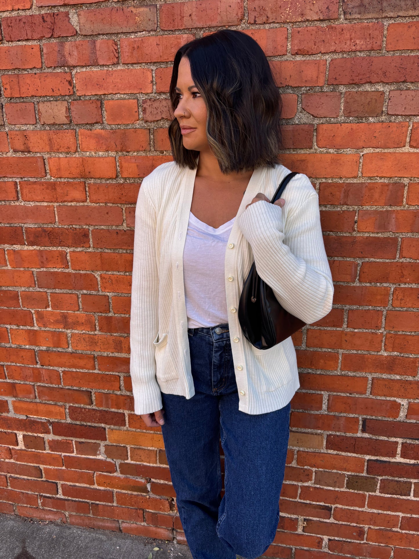 Ivory Button Cardigan