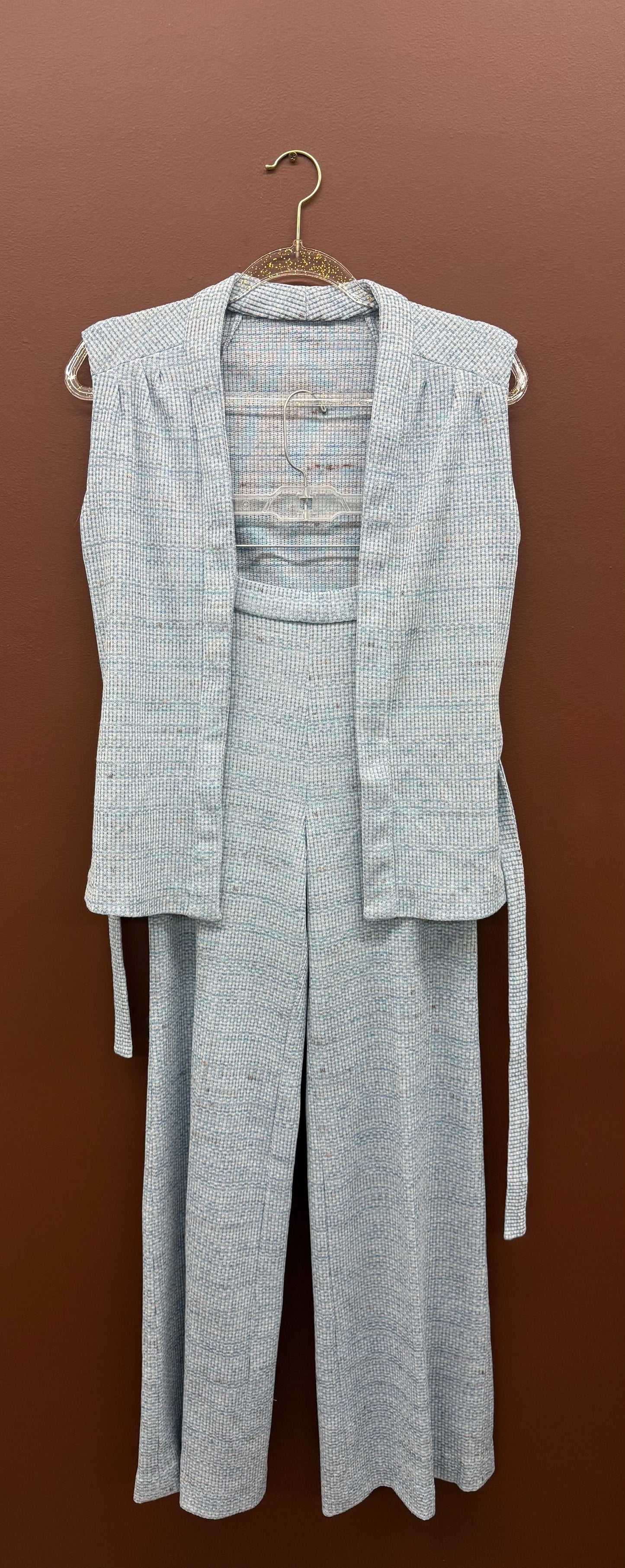 Light Blue 1970’s Vest & Slacks Set