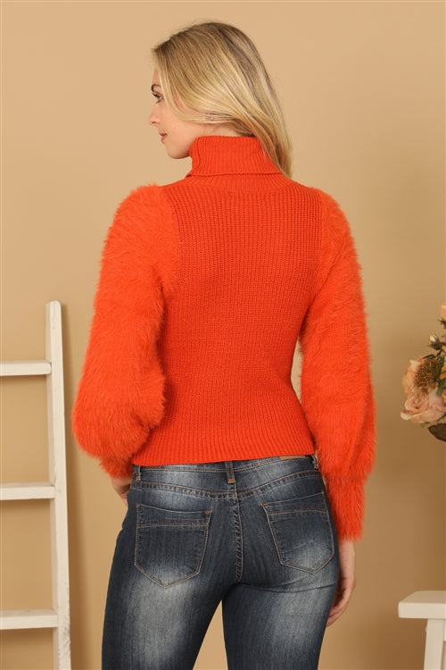 Fuzzy Pumpkin Sweater