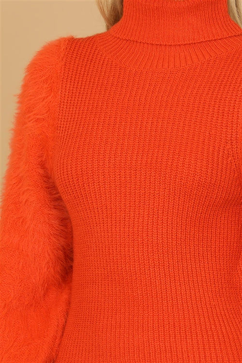 Fuzzy Pumpkin Sweater