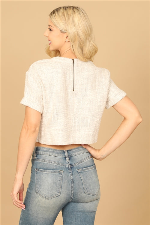 Textured Tweed Top