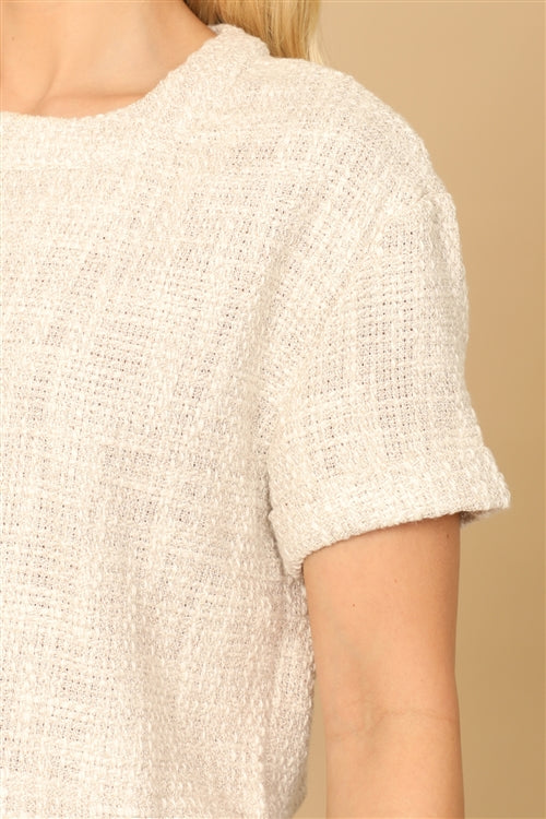 Textured Tweed Top