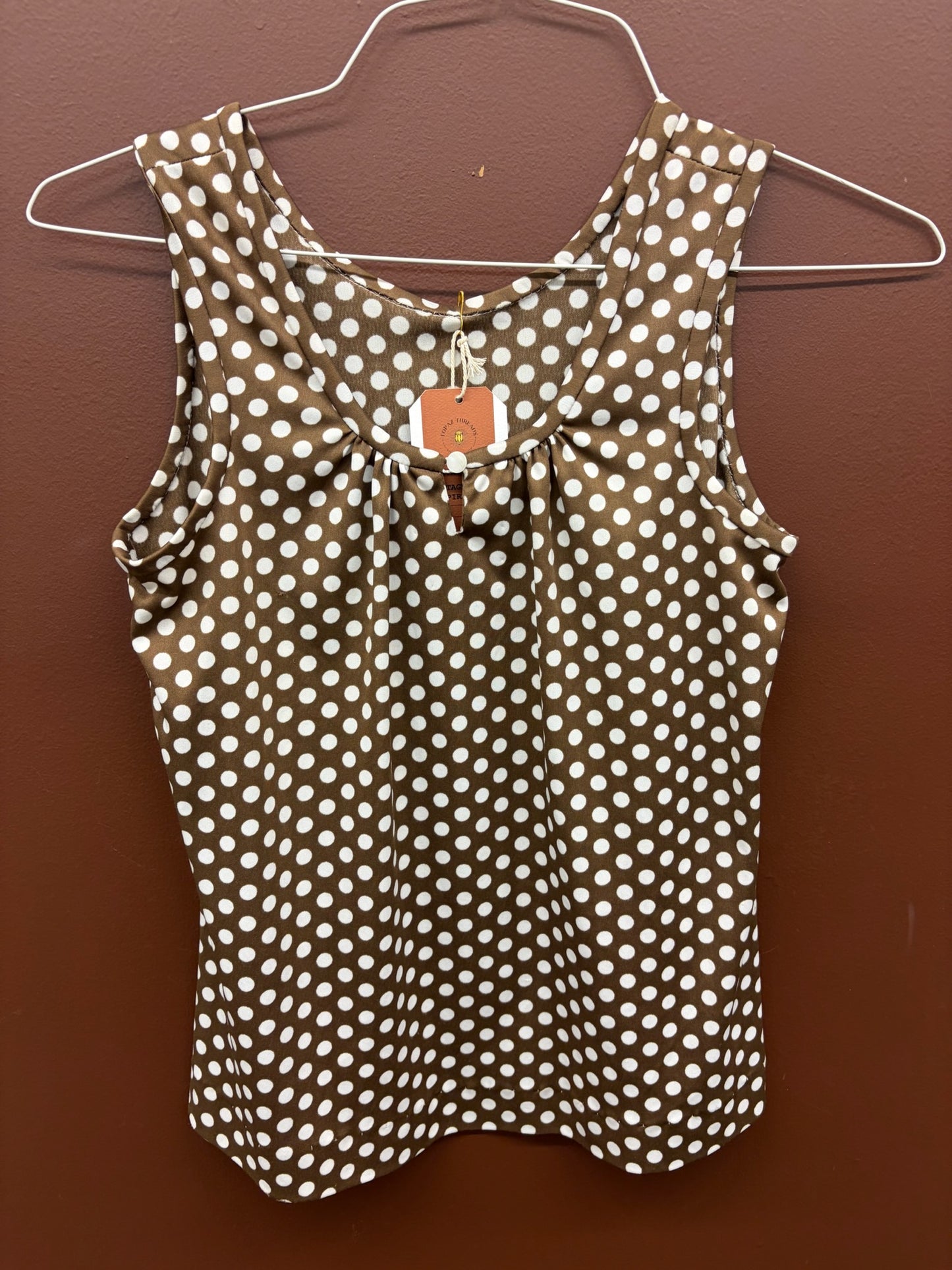 Brown Polka Dot Top