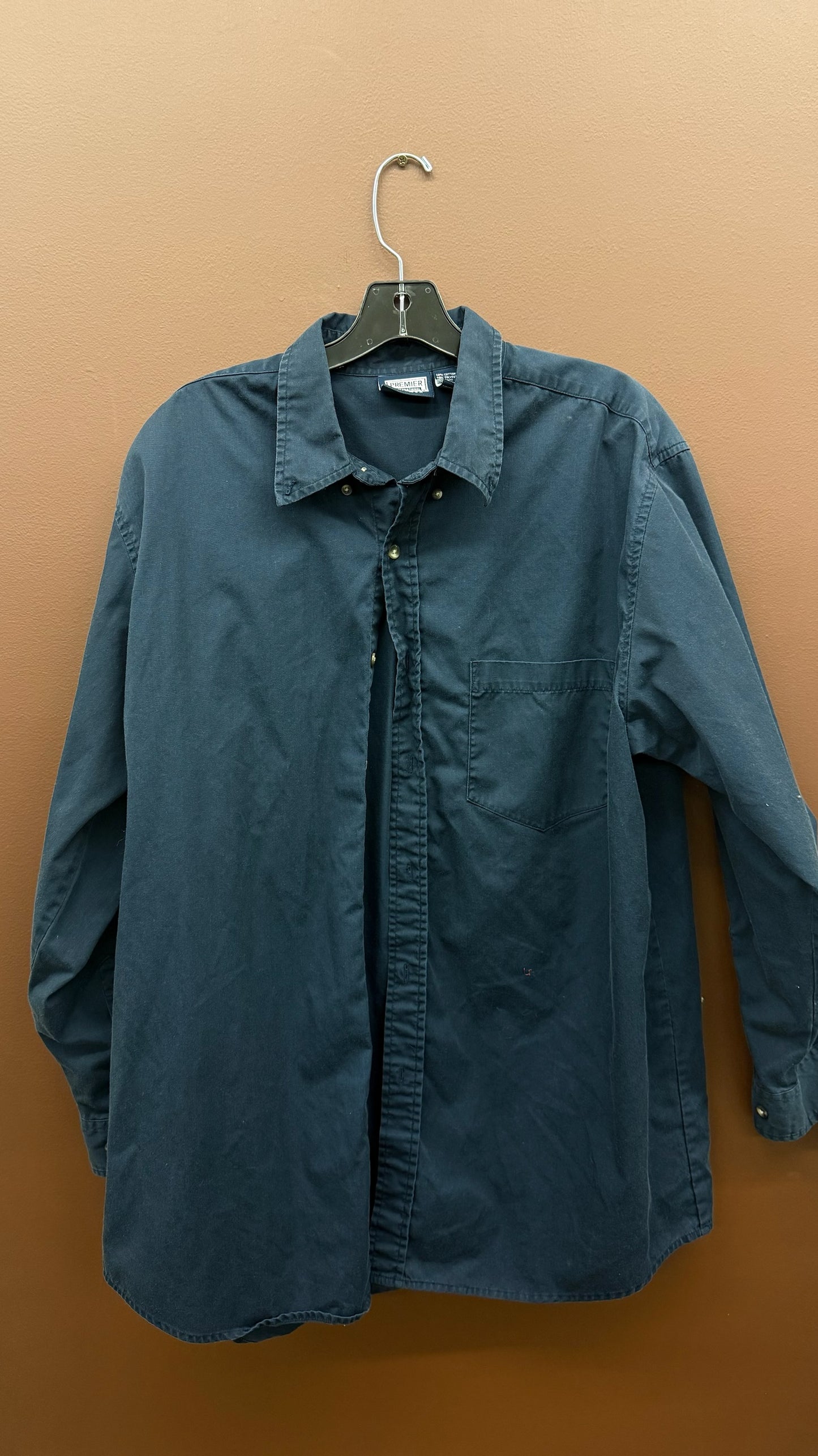 Navy Long Sleeve Button Up