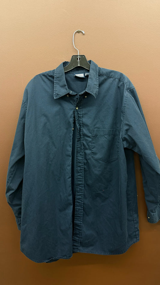 Navy Long Sleeve Button Up