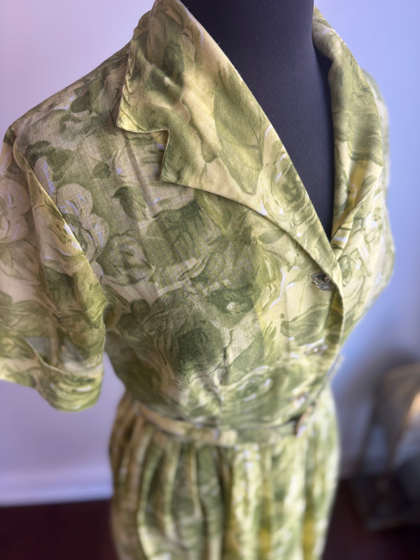 1950’s Lime Green Floral Dress