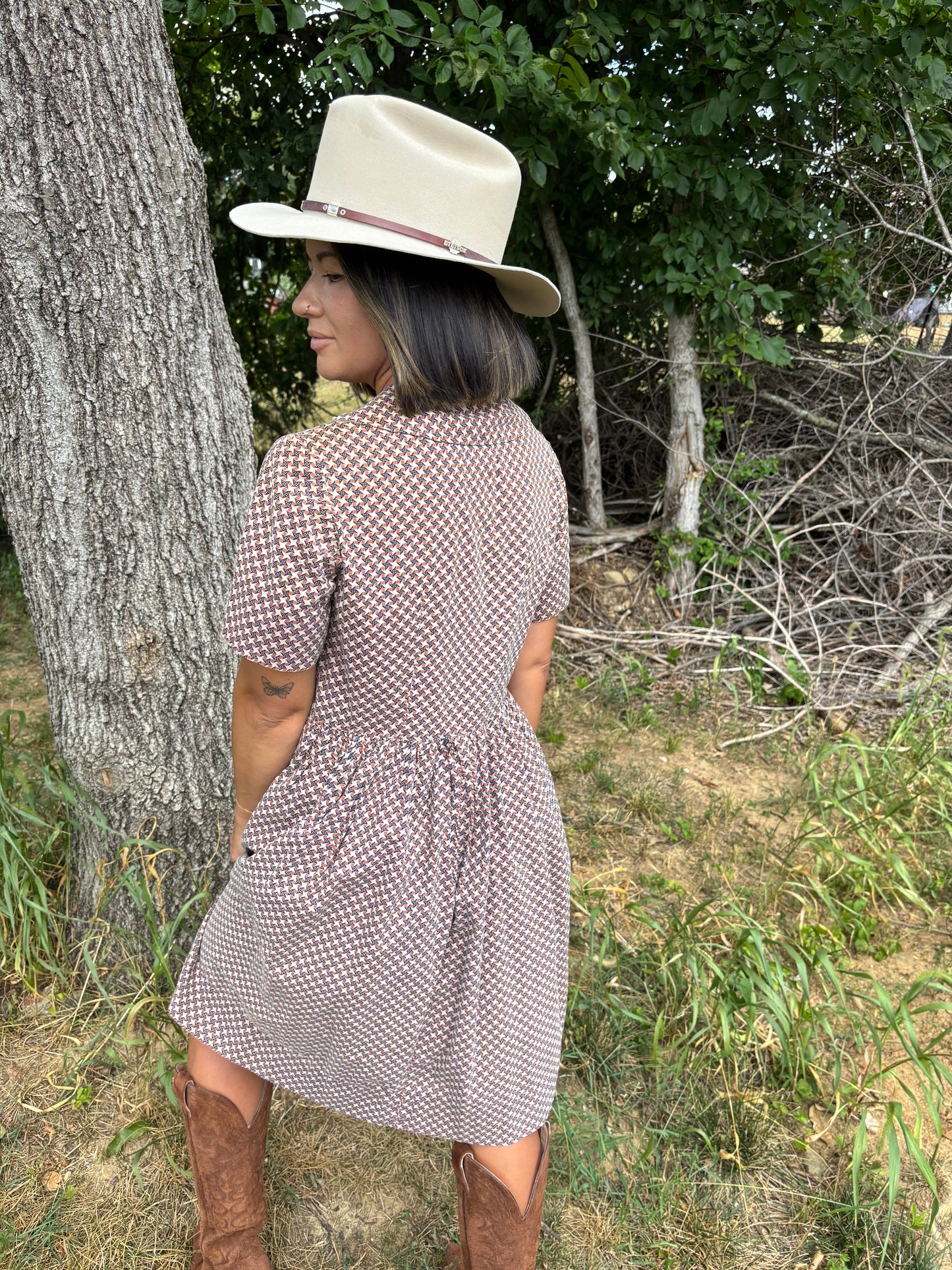Pinwheel Collared Dress