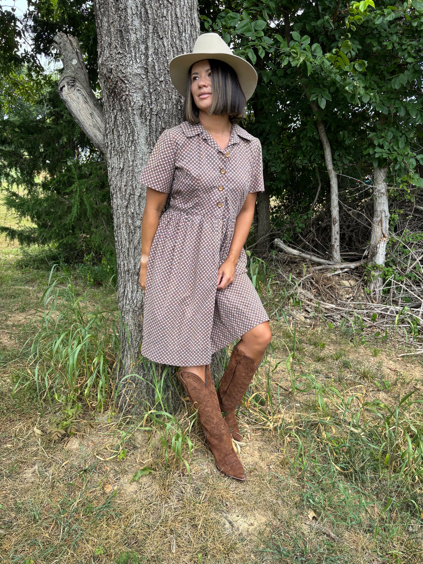 Pinwheel Collared Dress
