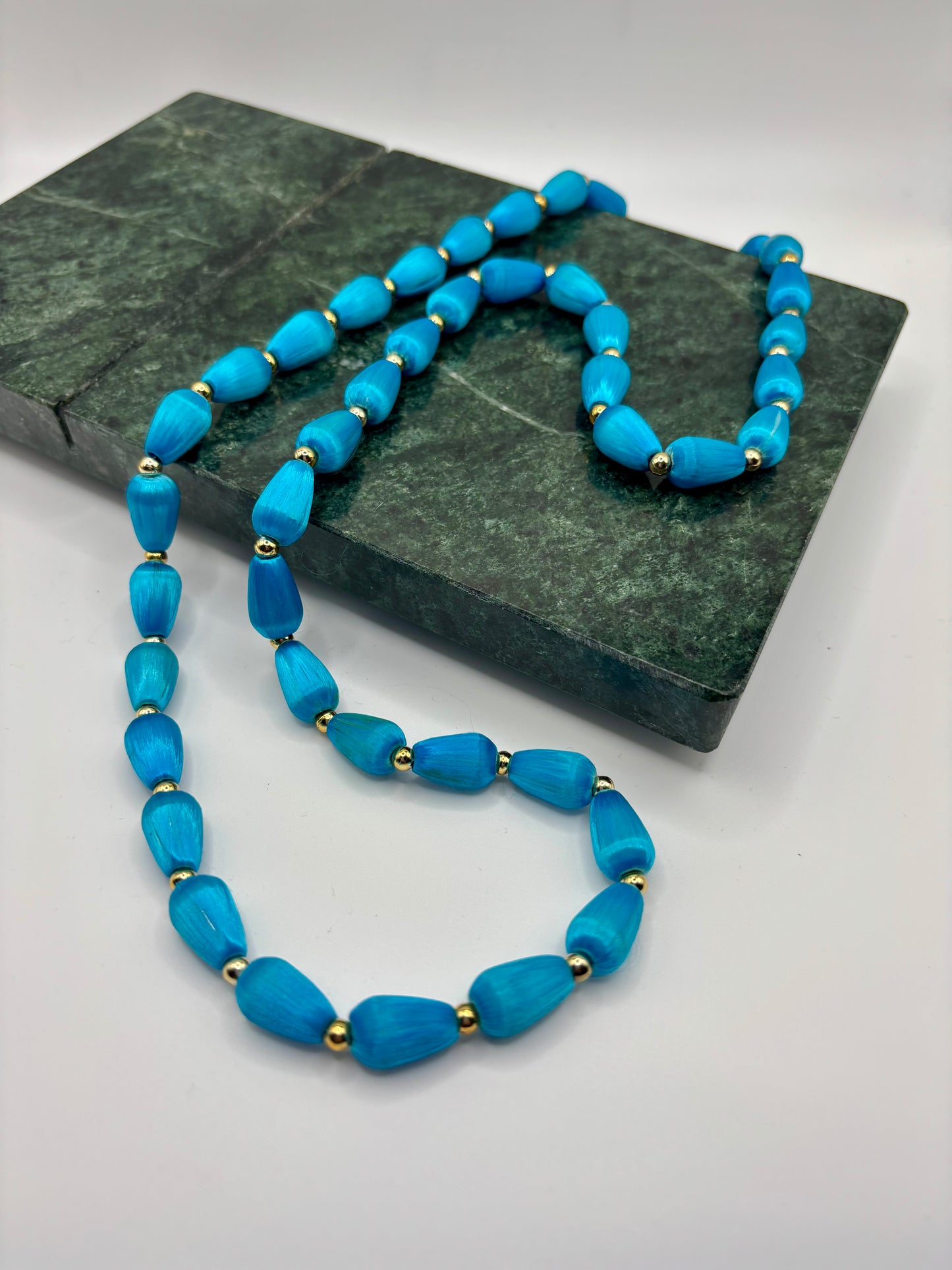 Vintage Turquoise Thread Necklace