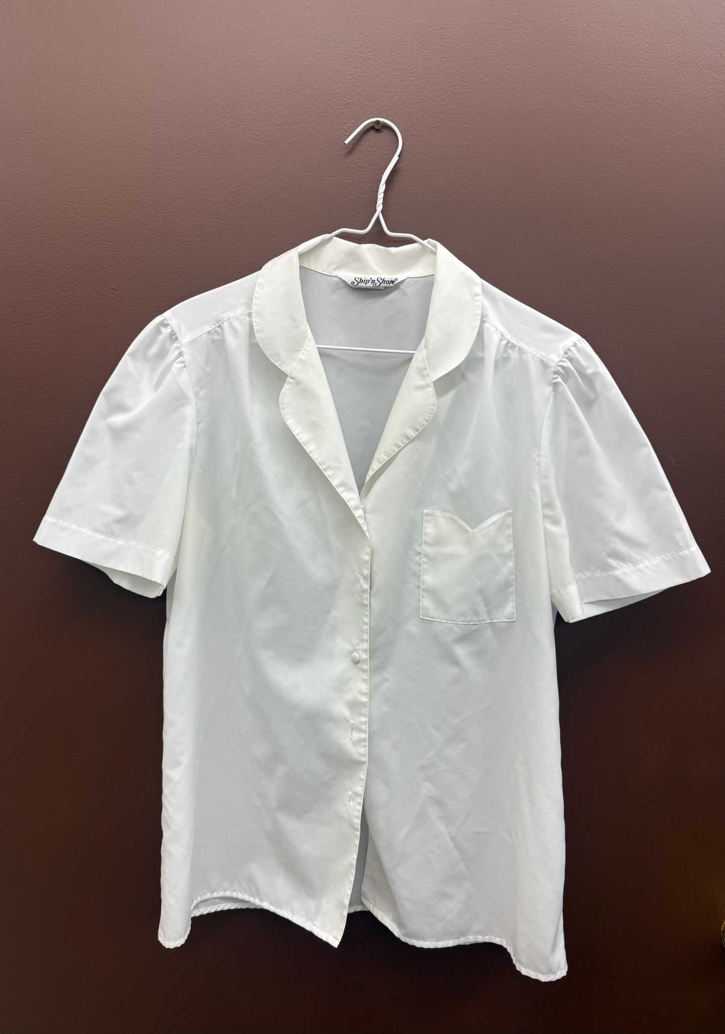 Short Sleeve White Button Up