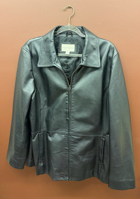 90’s Black Leather Zip Jacket