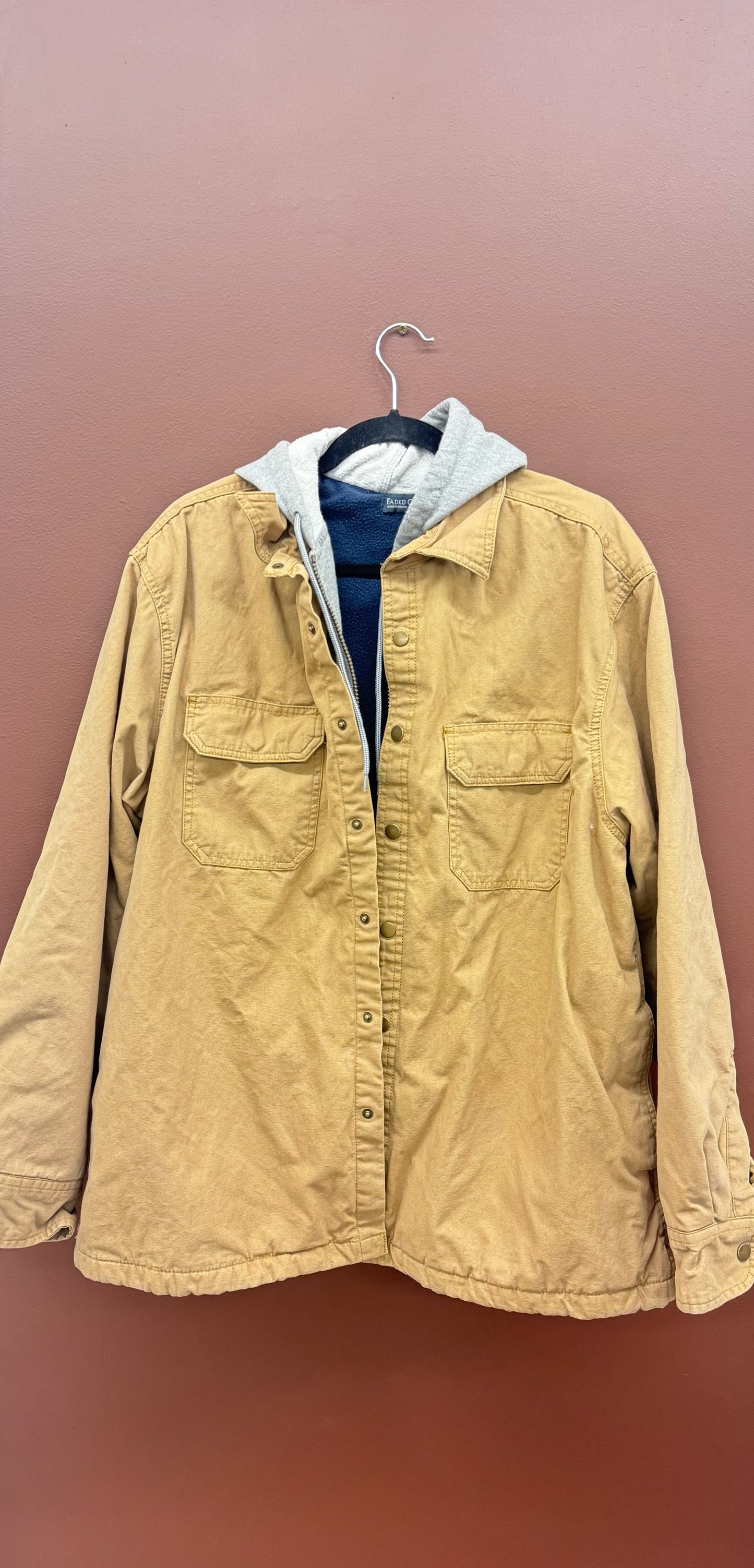 Tan Canvas Coat with Hood