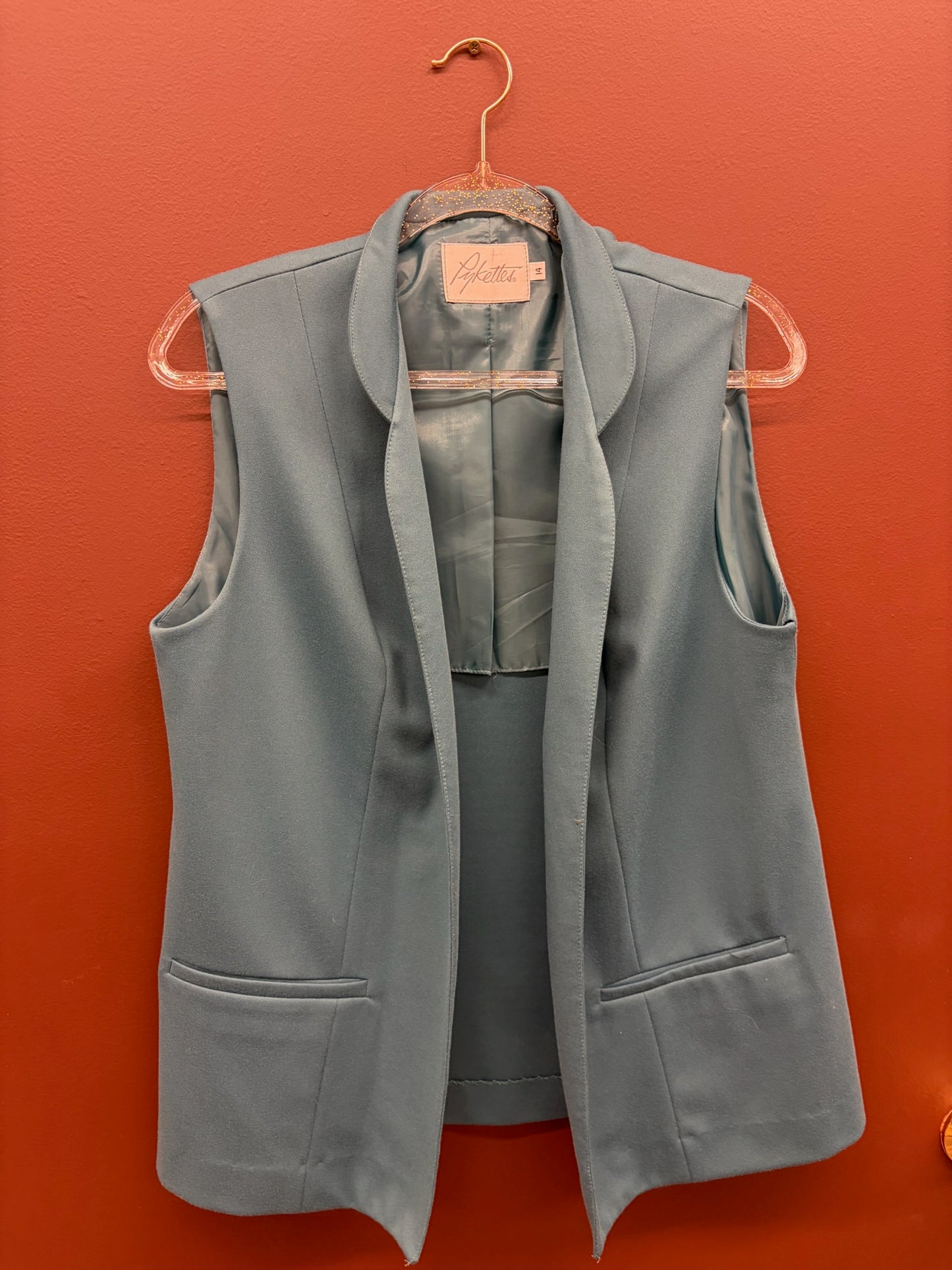 Teal Sleeveless Blazer Vest