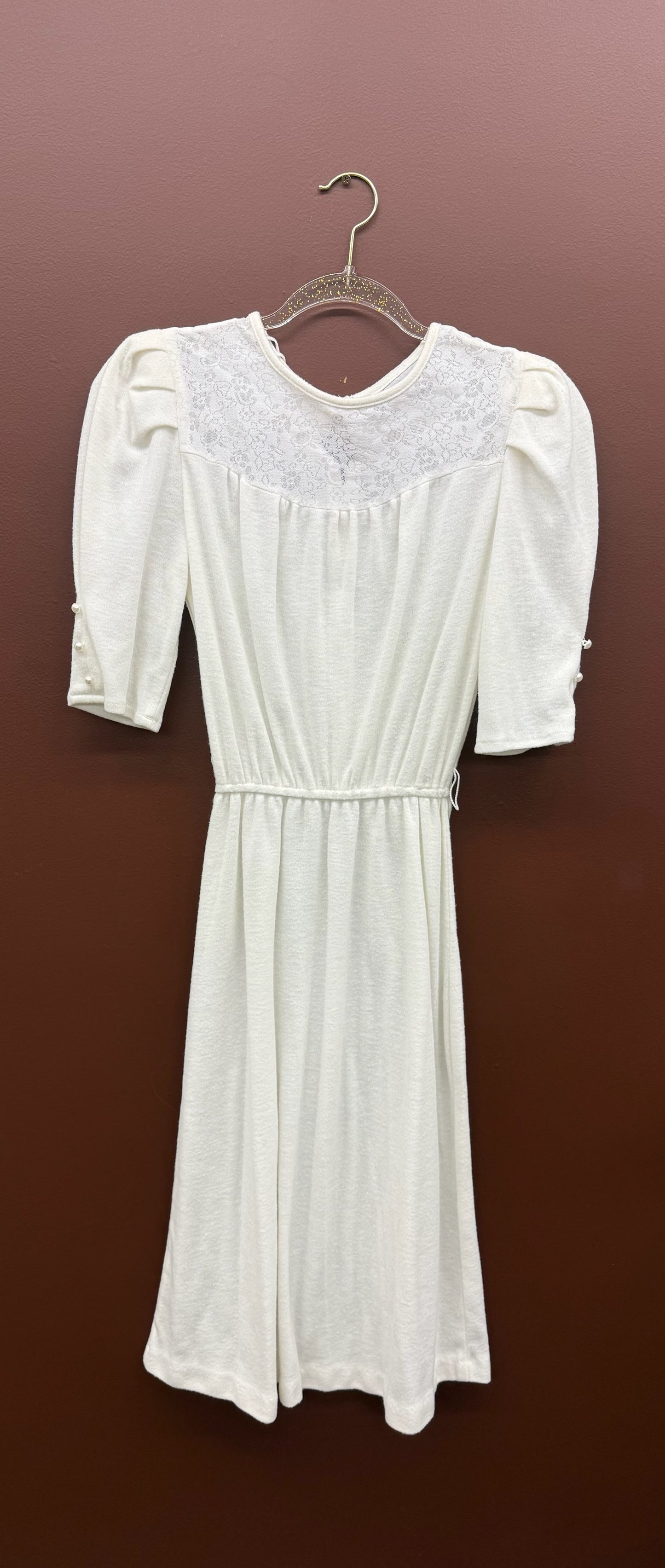 80’s Ivory Lace Dress