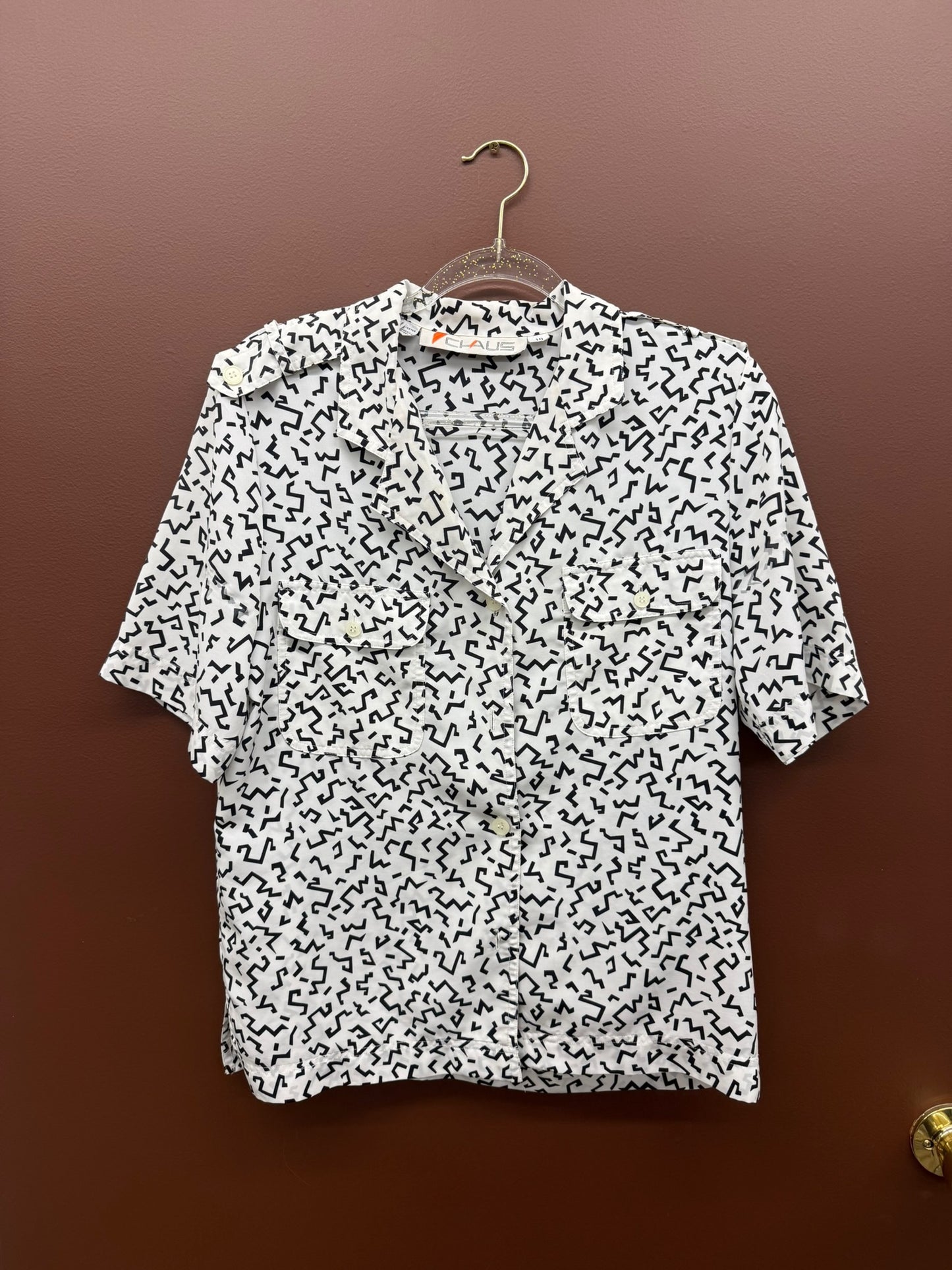 B&W Abstract Print Top