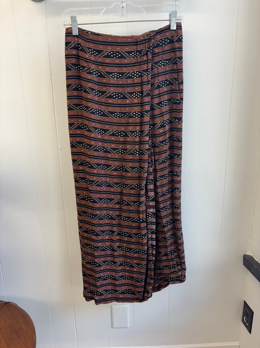 Brown & Black Pattern Pencil Skirt