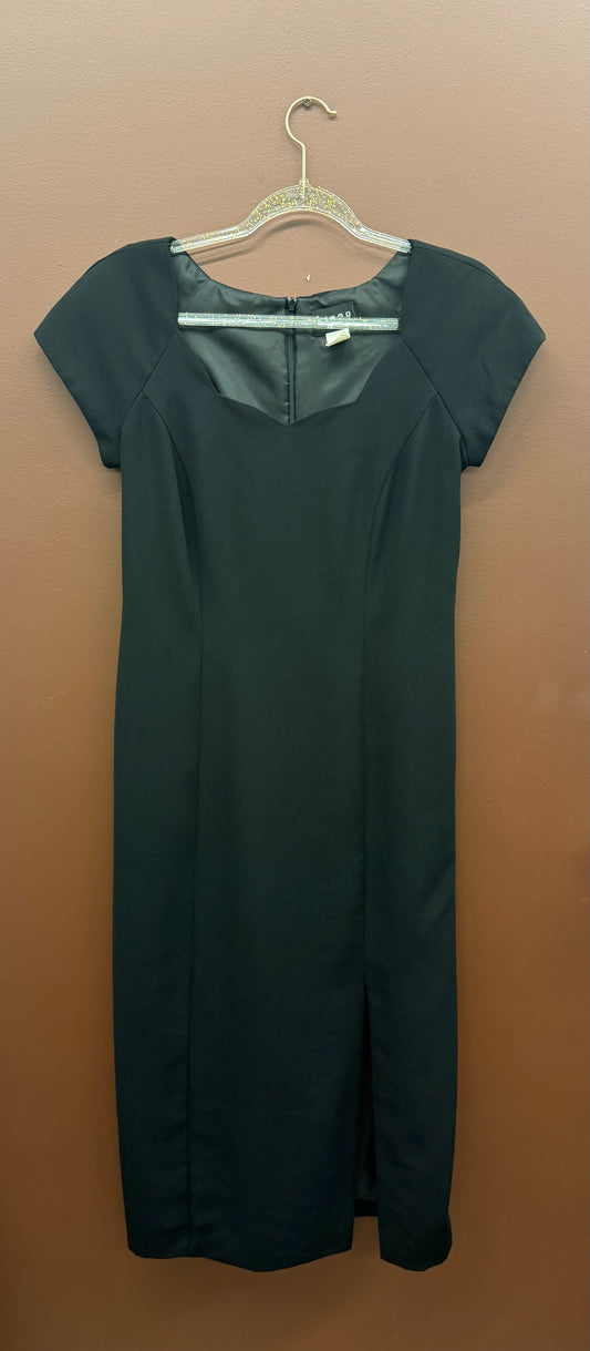 Black 80s Cap Sleeve Dress