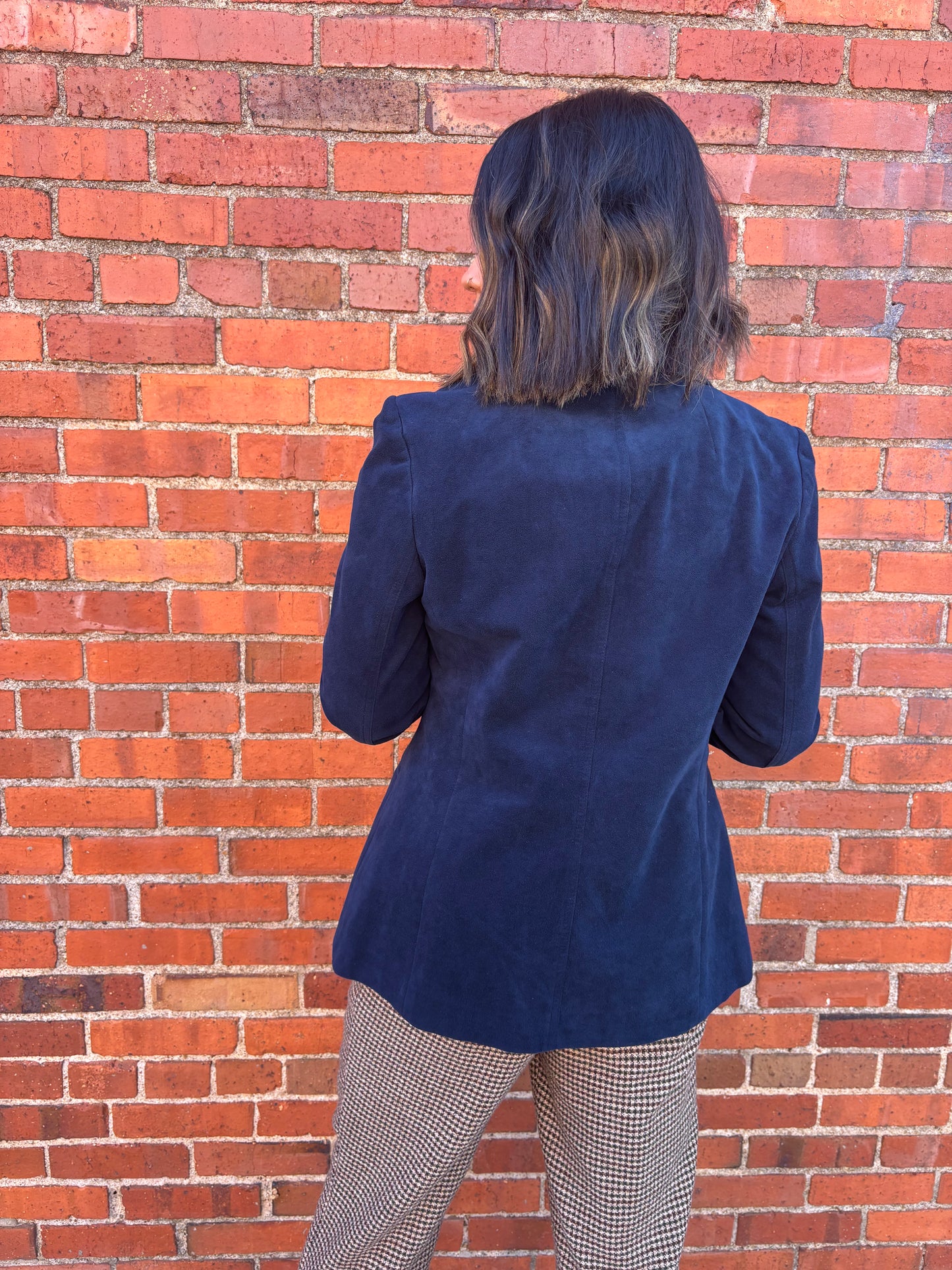 Navy Suede Blazer