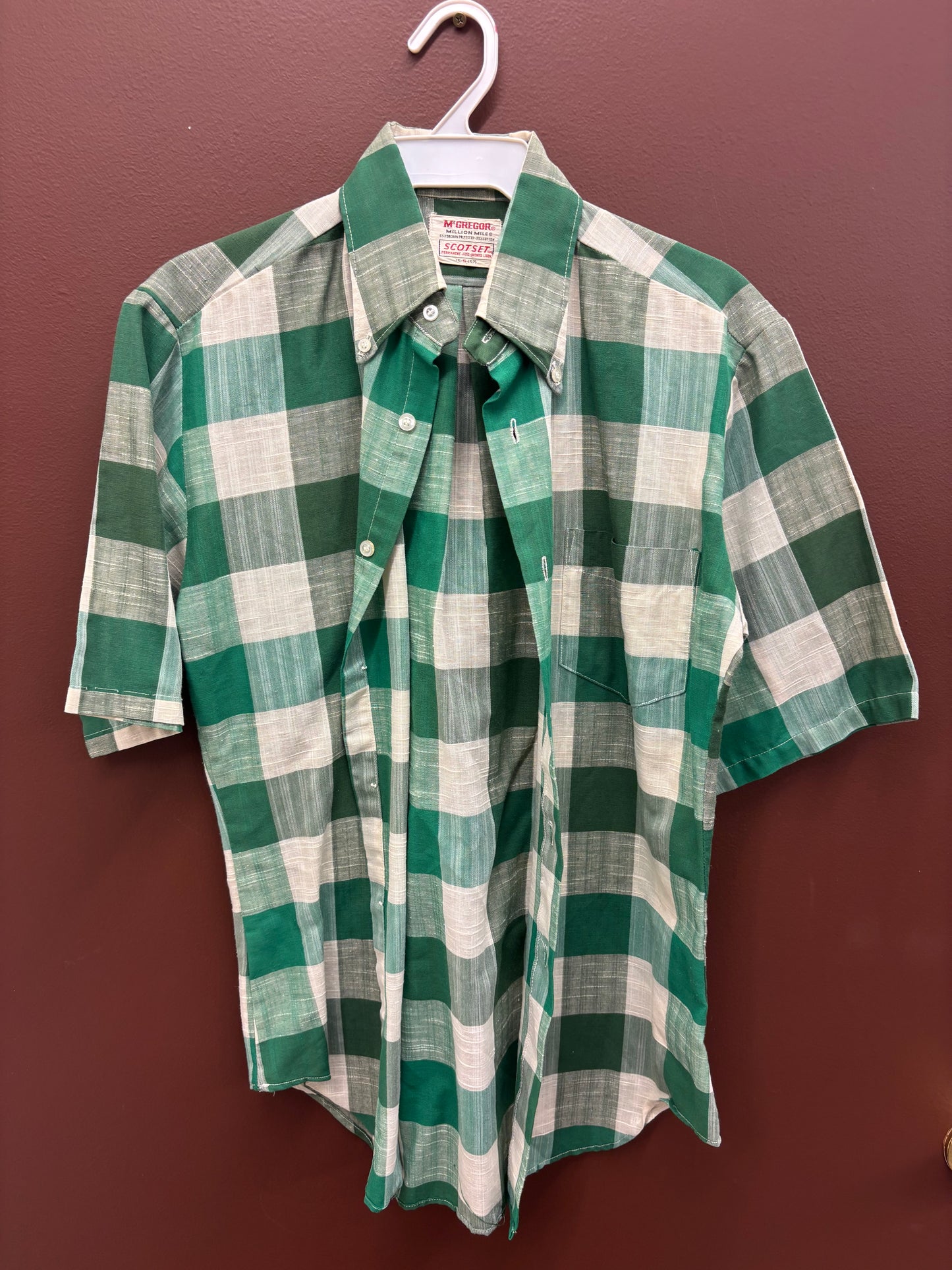 Men’s Green Checkered Button Up