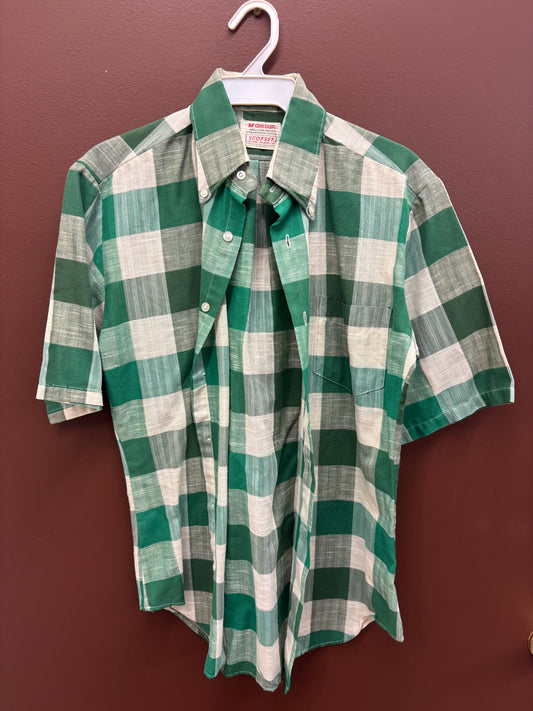 Men’s Green Checkered Button Up