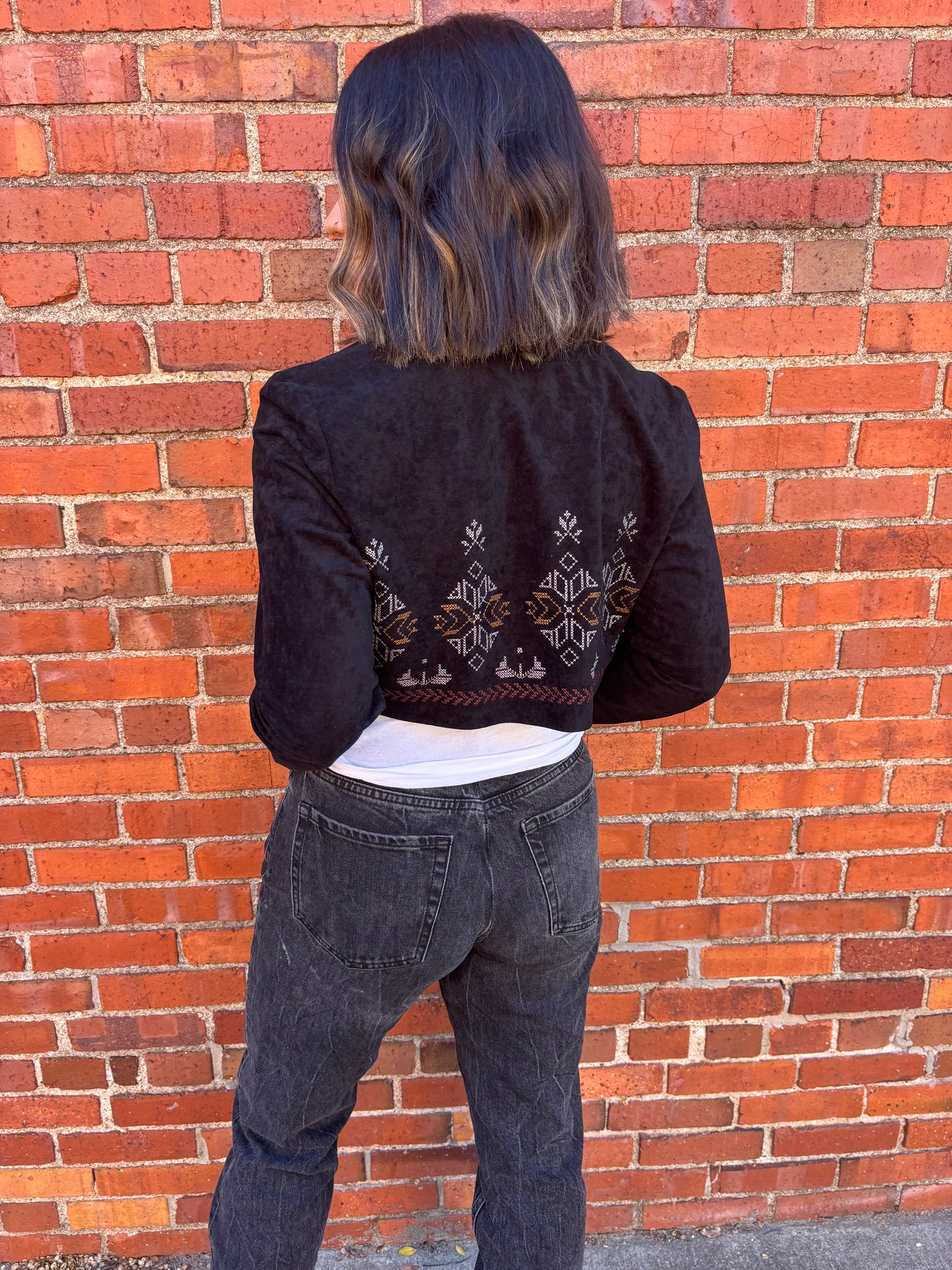 Embroidered Crop Jacket