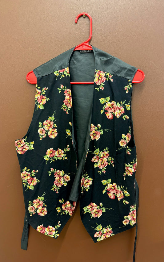 Black Floral Vest