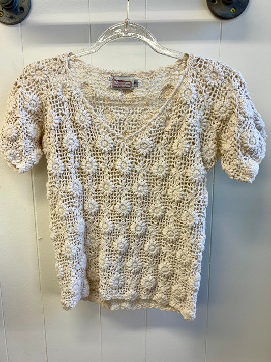 Vintage Ivory Crotchet Top