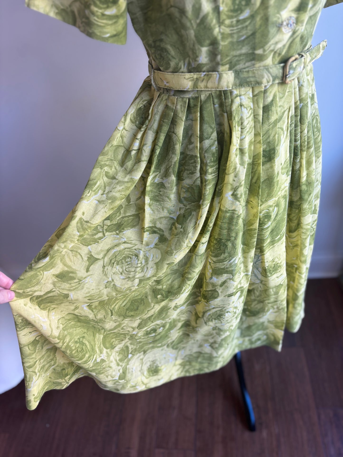 1950’s Lime Green Floral Dress