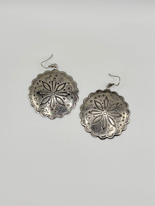 Navajo Stamped Disc Earrings