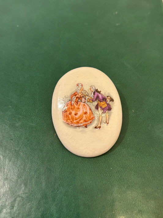 Painted Porcelain Brooch