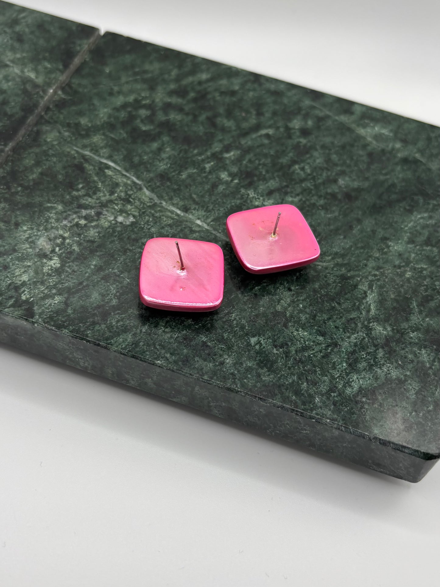80s Square Pink Earrings