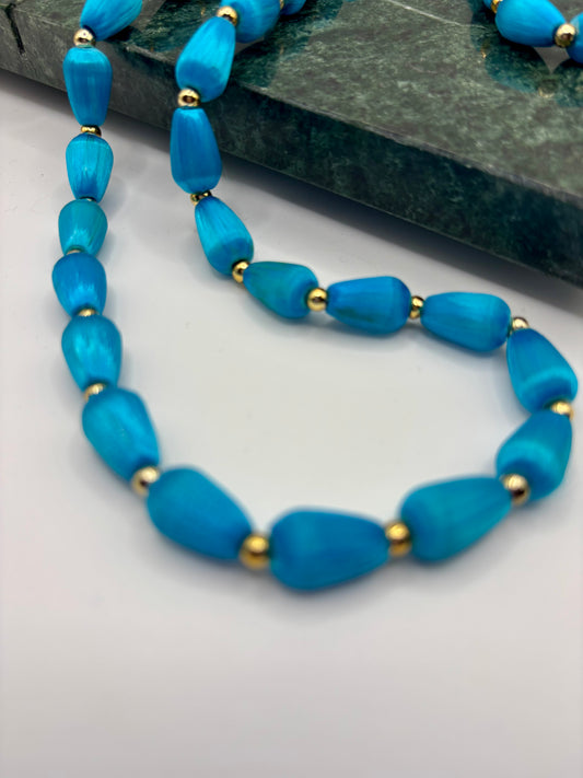 Vintage Turquoise Thread Necklace