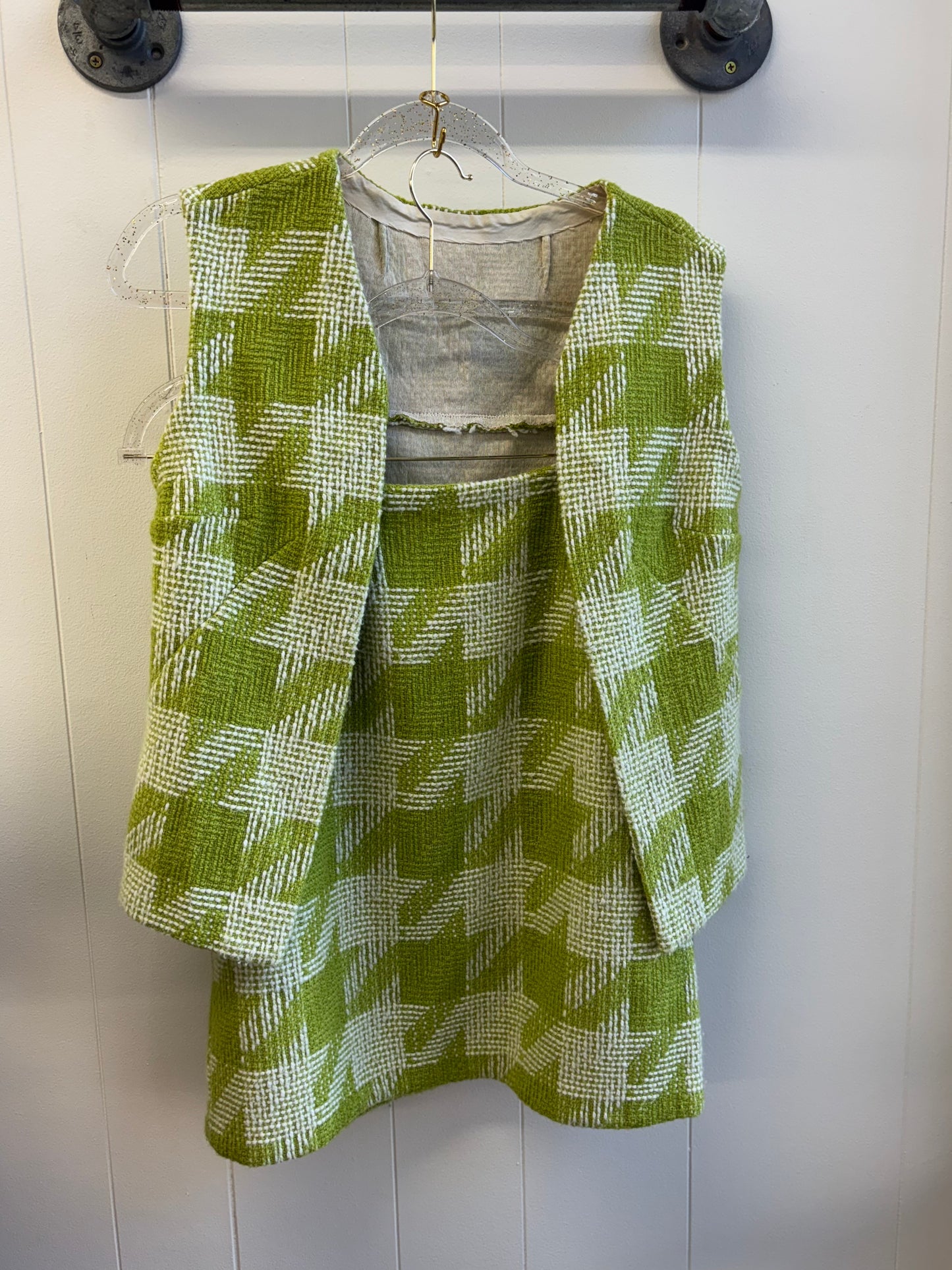 Lime Green Plaid Set