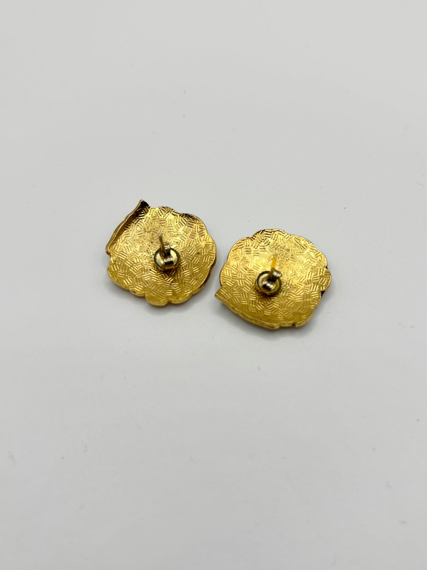 Vintage Cloisonné Butterfly Pierced Earrings
