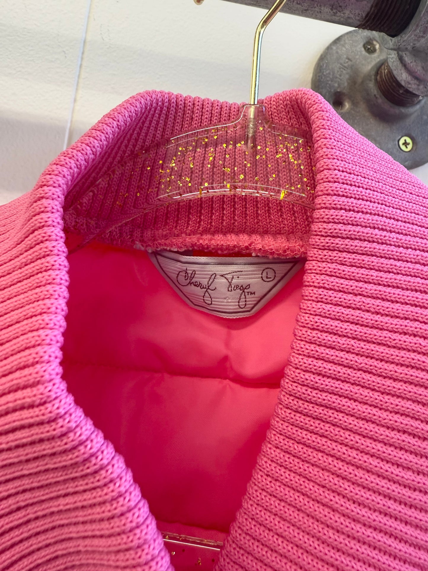 80s Pink Puffer Vest