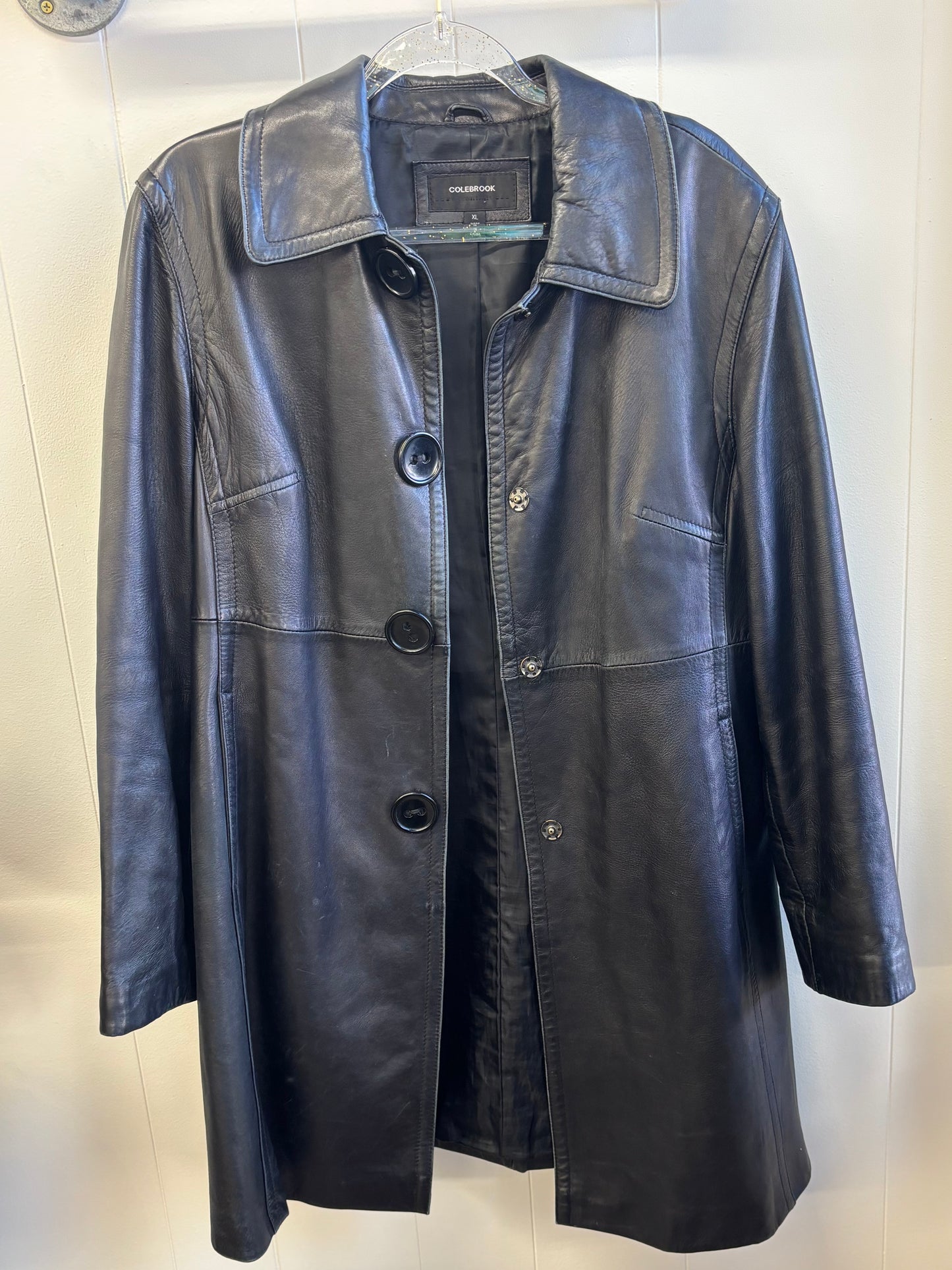 Black Leather Colebrook Jacket