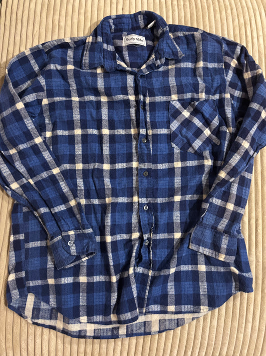 90’s Blue & Ivory Plaid