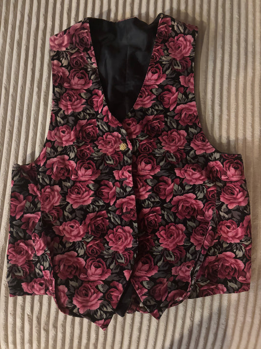 Vintage Cottage Core Rose Vest