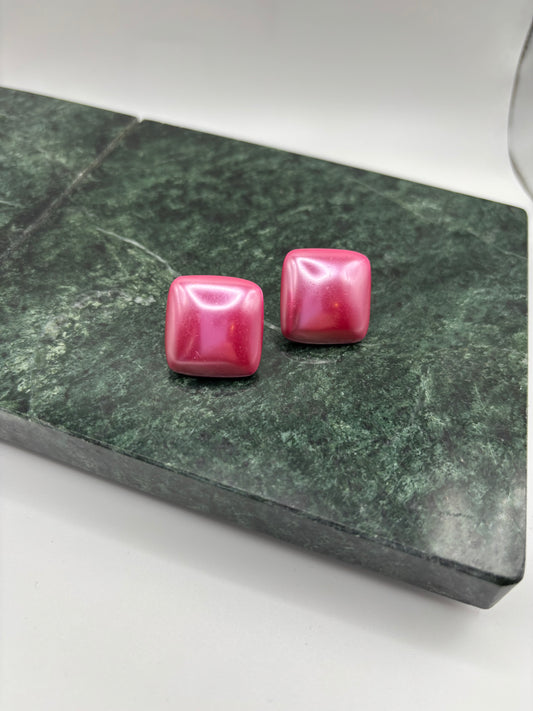 80s Square Pink Earrings