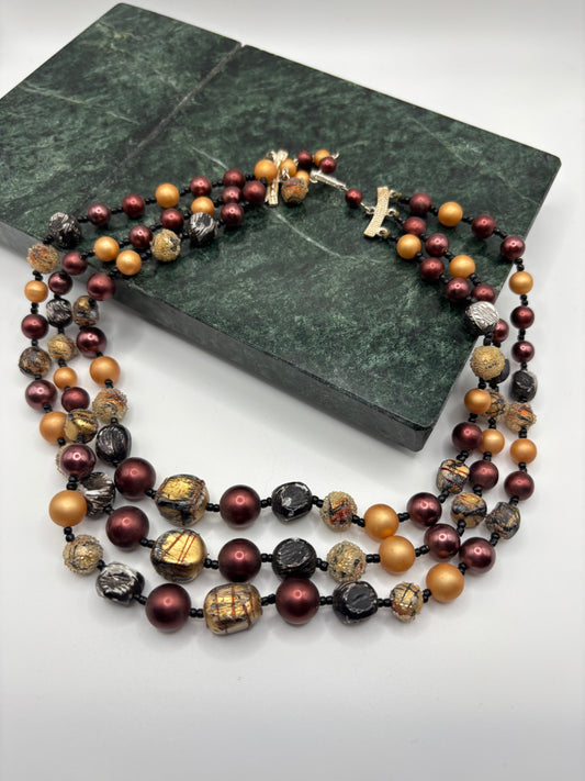3 Strand Vintage Necklace