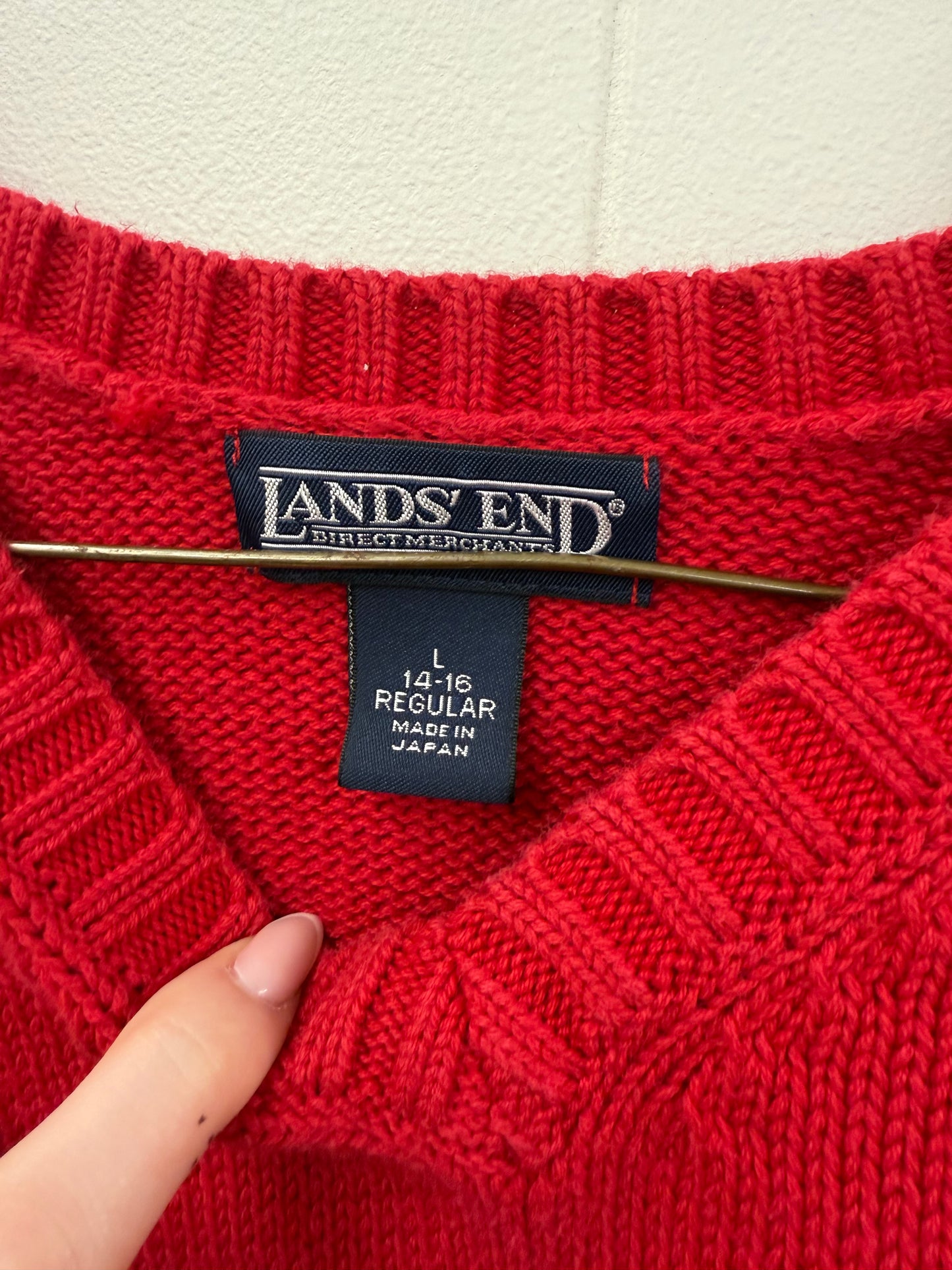 Vintage Lands End V-Neck Sweater