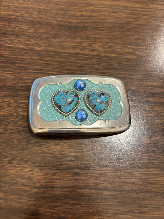 Turquoise Heart Belt Buckle