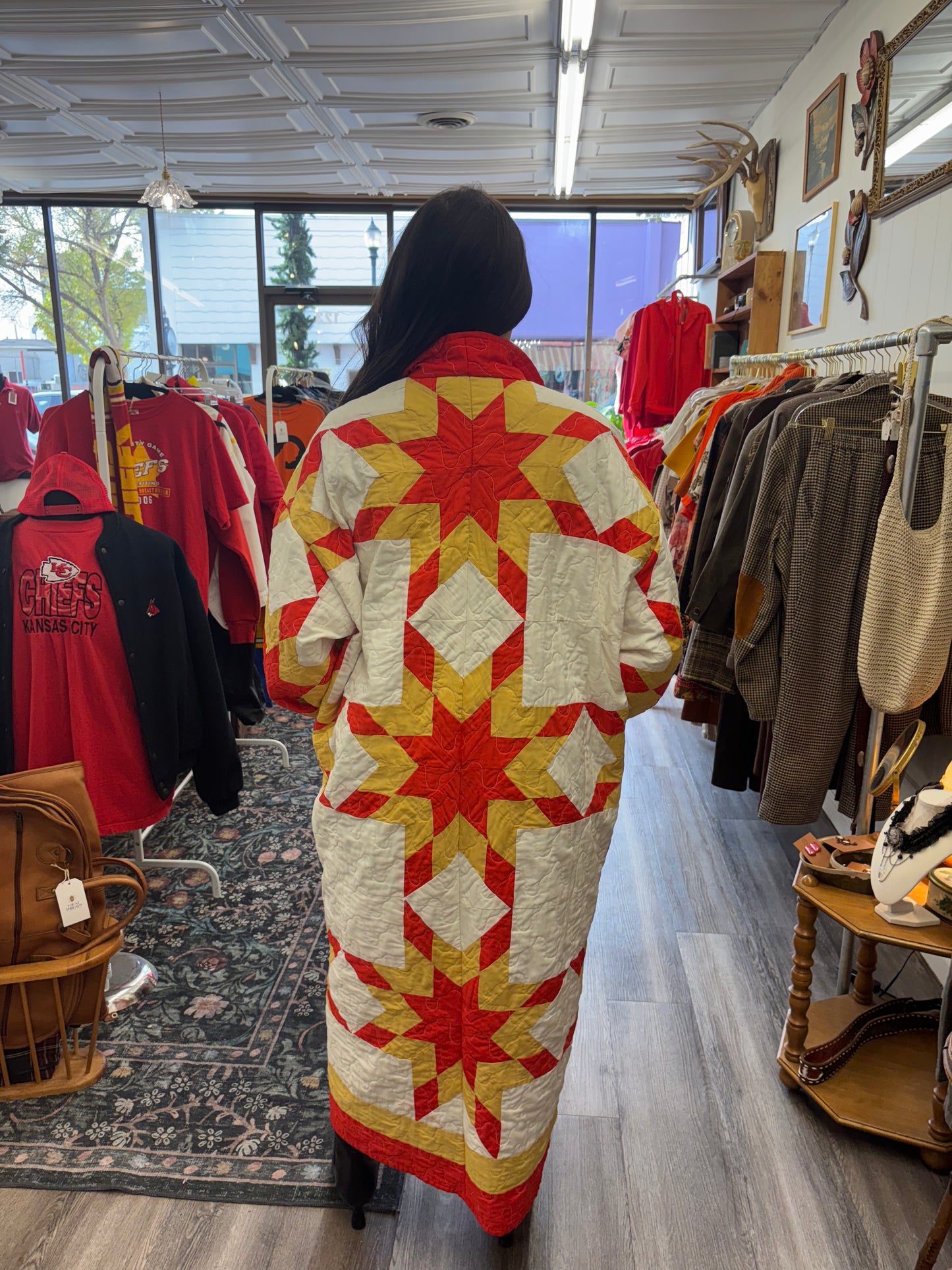 Lone Star Quilt Trench Coat
