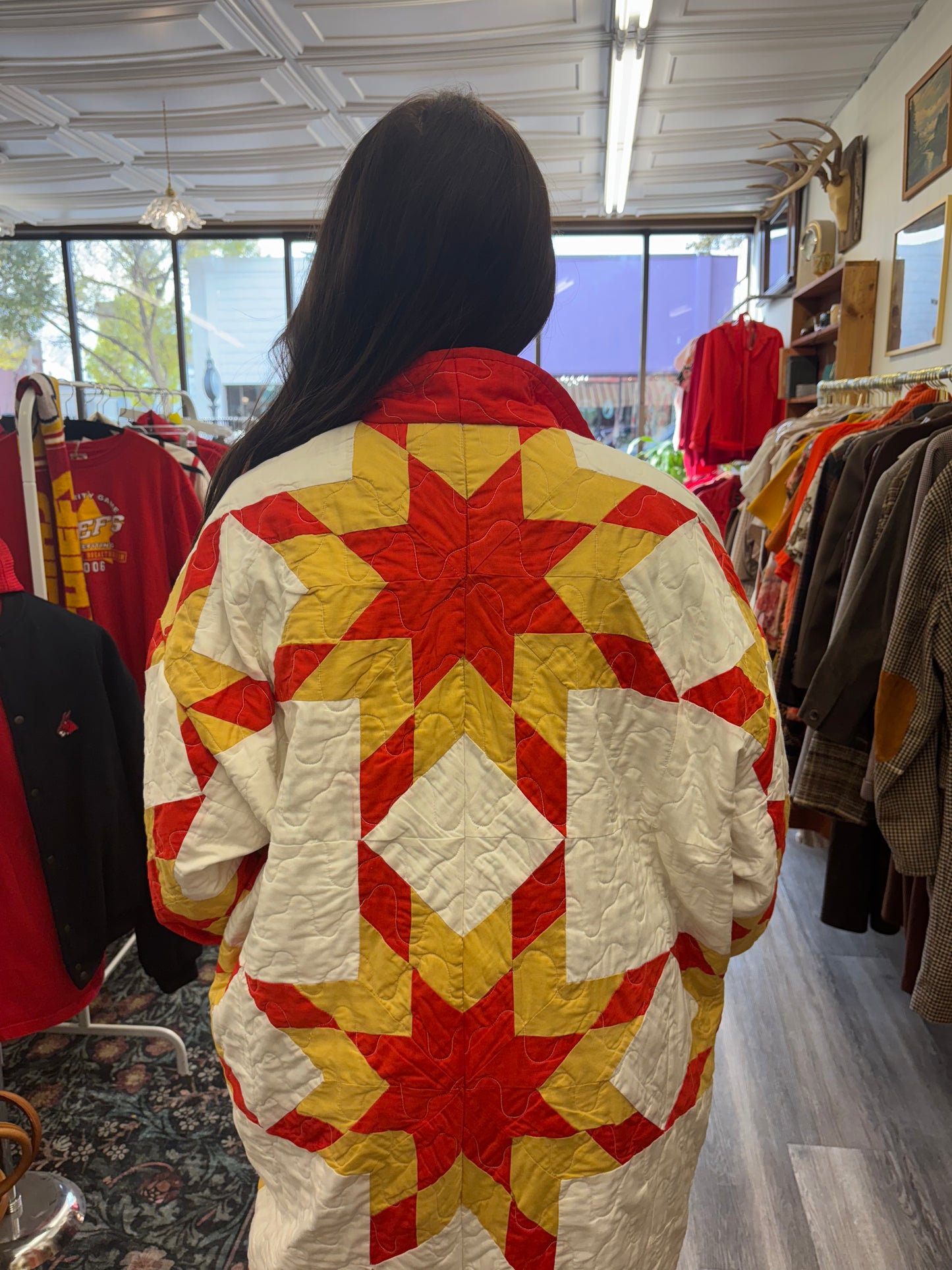 Lone Star Quilt Trench Coat