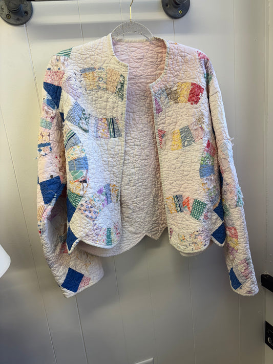 Distressed Wedding Ring Quilt Jacket